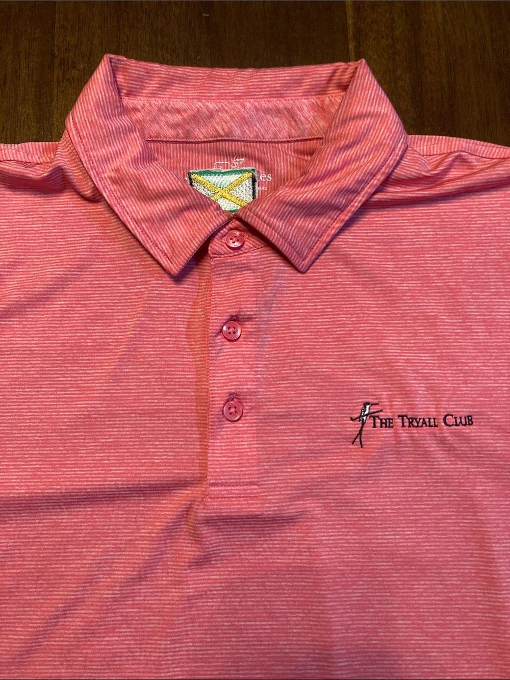 Vineyard Vines The Tryall Club Jamaica Men's Pink Stripe Golf Polo Shirt